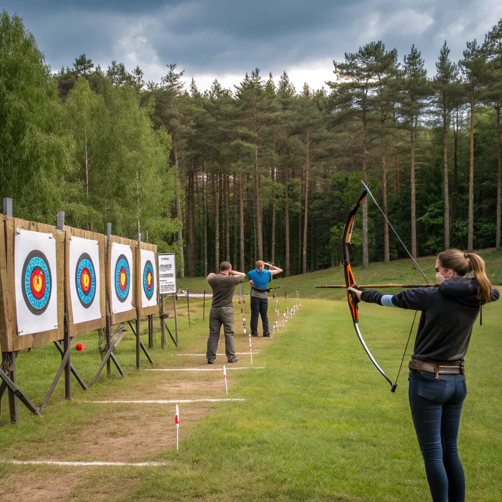 Archery range with targets